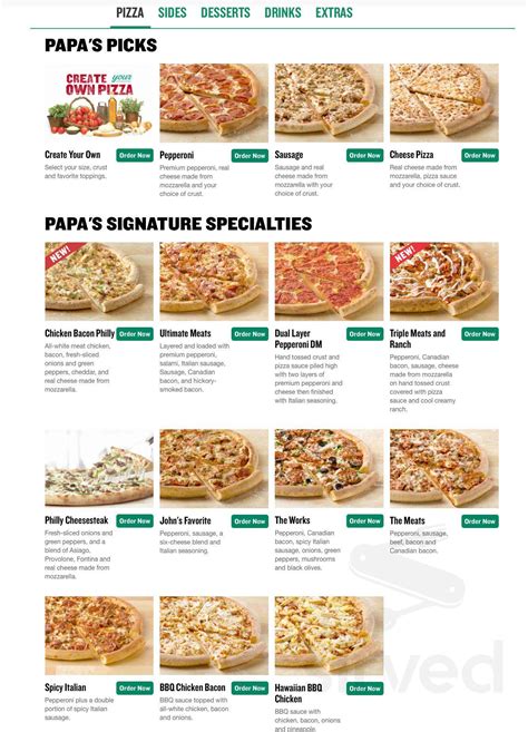 Taste our latest menu options for pizza, breadsticks and wings. . Order papa johns pizza online